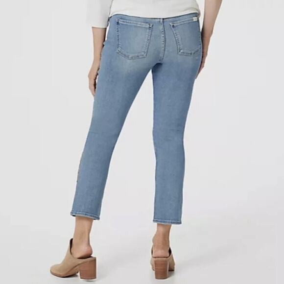 7 For All Mankind Womens 8 snakeskin print Band Ankle Straight Jeans - Picture 2 of 10